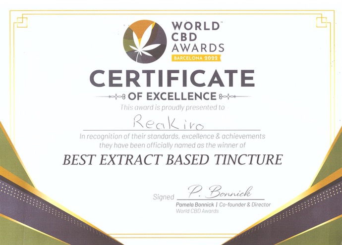 Reakiro Awards 2022 - Best Extract-Based Tincture